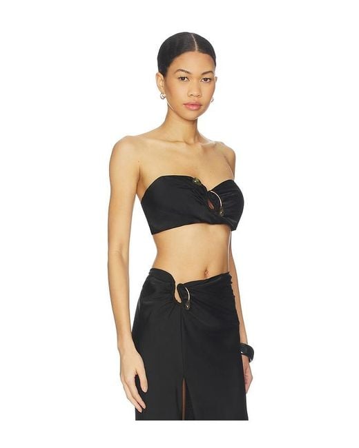 Bardot Black Dylan Satin Bandeau Top