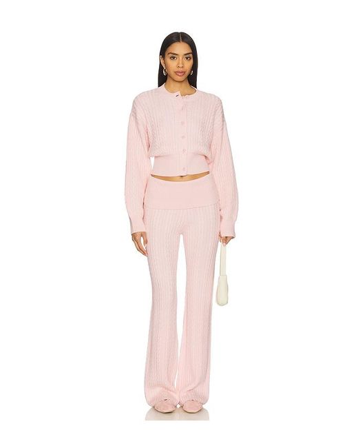 Lovers + Friends Pink Bessie Knit Pant