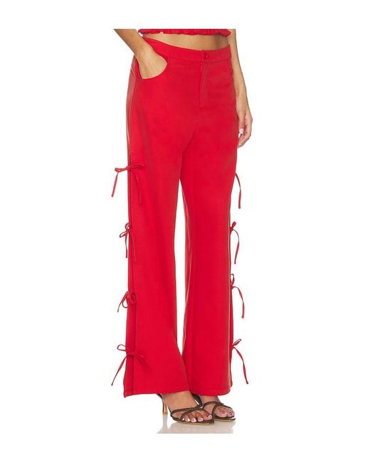 LNA Red Delia Tie Side Pant