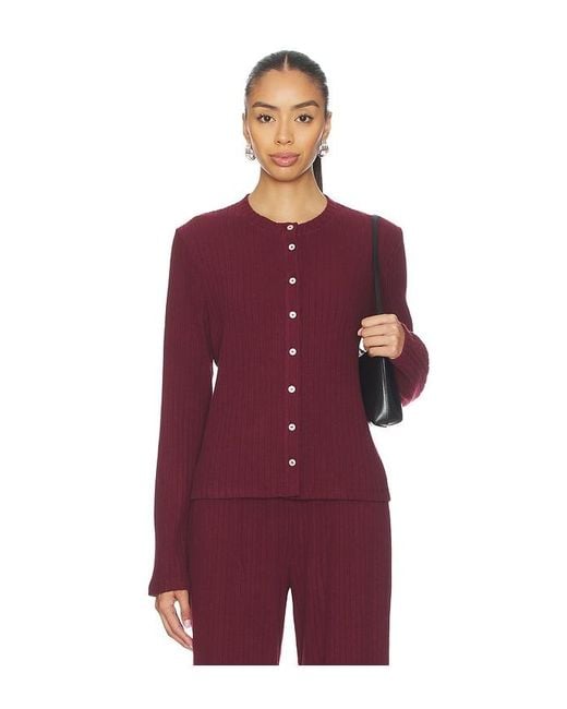 DONNI. Purple The Sweater Rib Cardi