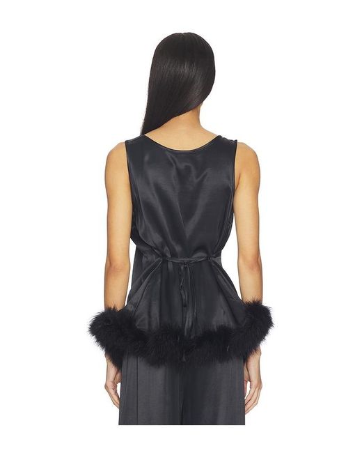 Sleeper Black Bisou Bisou Top With Feathers