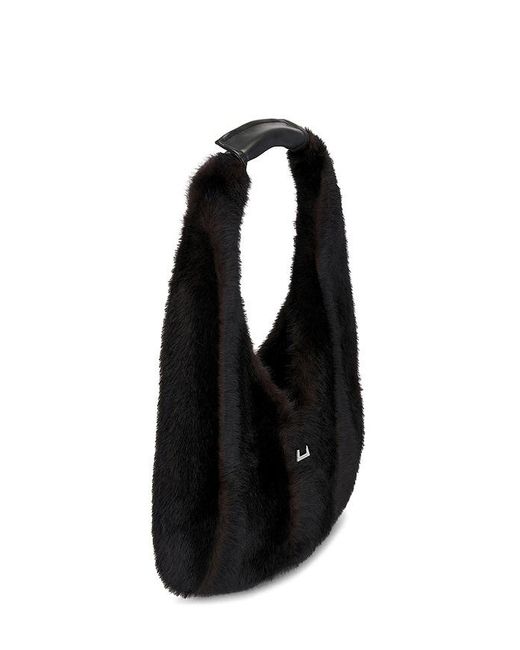 Apparis Black Colette Shaved Mink Bag
