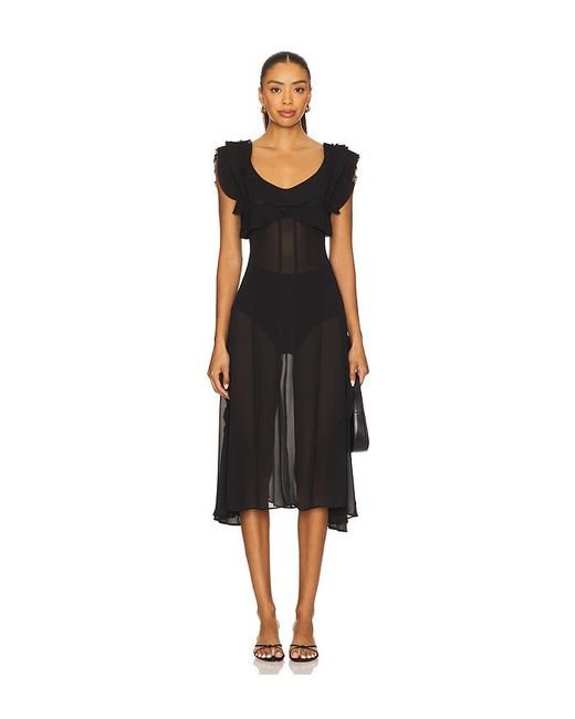 LPA Black Alice Midi Dress