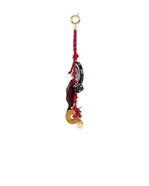 Timeless Pearly Red Charms Rope Keychain