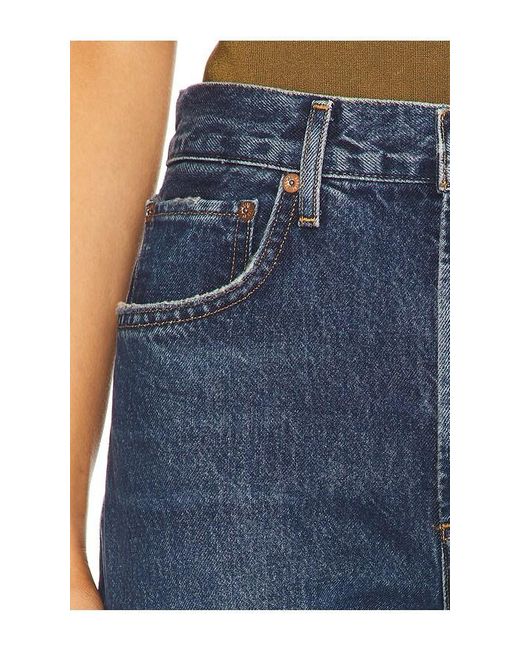 Agolde Blue Organic Cotton Wide Leg Jeans