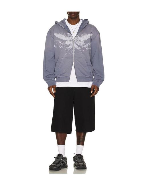 AllSaints Blue Aeterna Zip Through Sweater for men