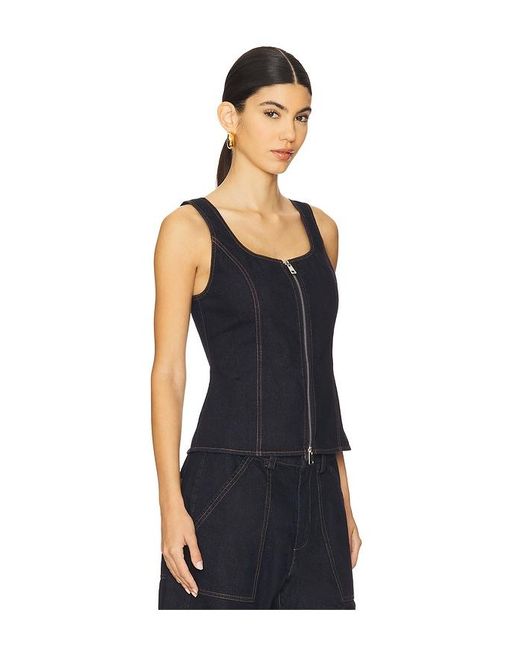 LNA Black Tanktop Mit Reissverschluss Gili