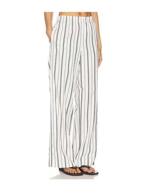 Vince White Resort Stripe Drawstring Pull On Pant