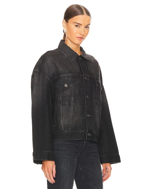 GRLFRND Christi Oversized Denim Jacket Black