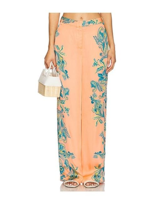 Hemant & Nandita Orange Straight Pants With Buckle Belt