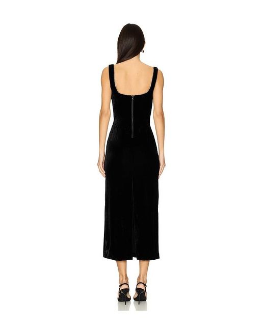 Bardot Black Brooklyn Velour Midi Dress
