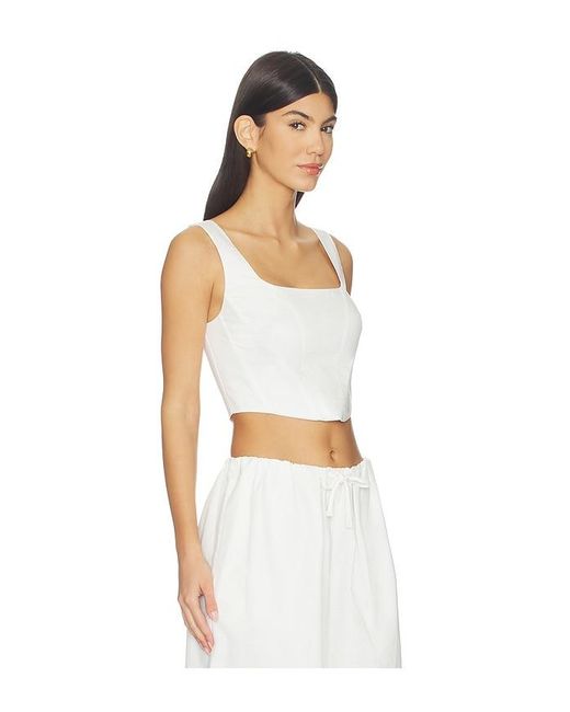 Jonathan Simkhai White Clio Cotton Bustier Top