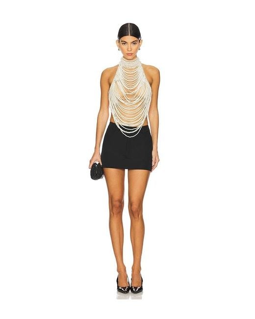 retroféte Black Elsie Pearl Top
