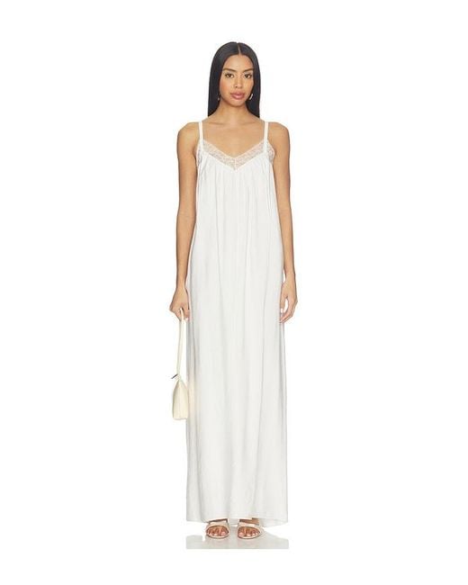 SABLYN White Sigrid Relaxed V-Neck Dress With Lace