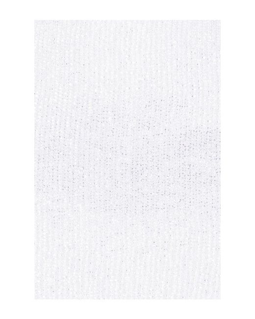 retroféte White Torin Sequin Fur Dress