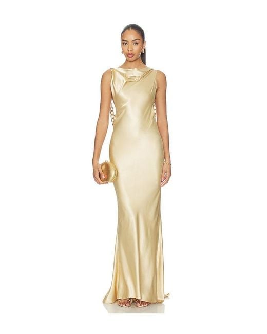 Bronx and Banco Metallic Vivien Chain Low Back Gown