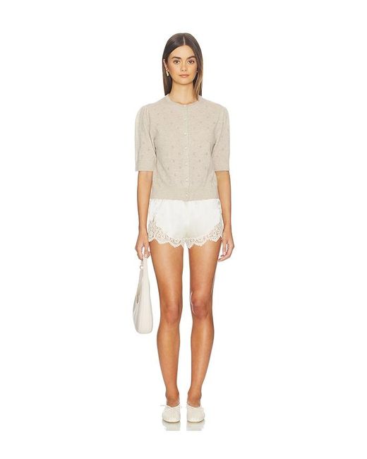 Citizens of Humanity White Raina Pointelle Short Sleeve Cardigan
