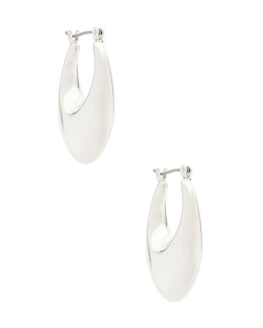 Ettika White Chunky Oval Hoop Earrings