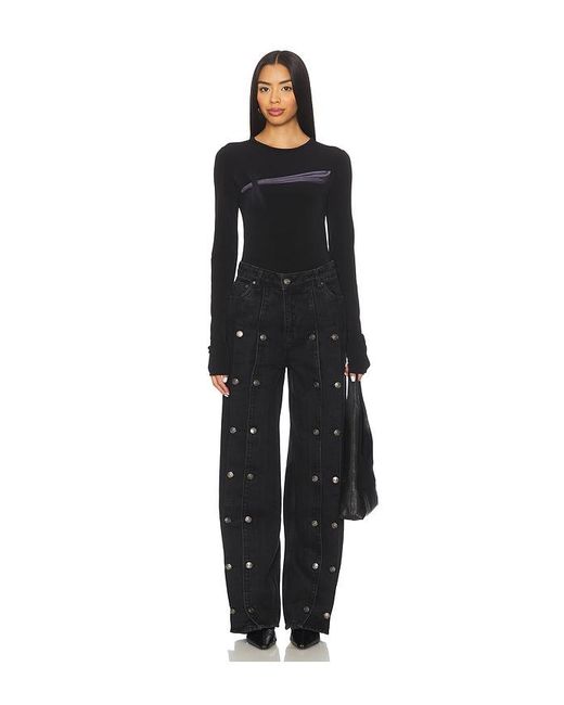 ROTATE BIRGER CHRISTENSEN Black Dixie Button Wide Leg