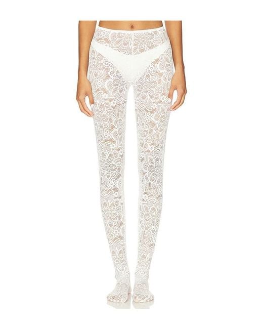 Beaufille White Cassia Lace Stockings