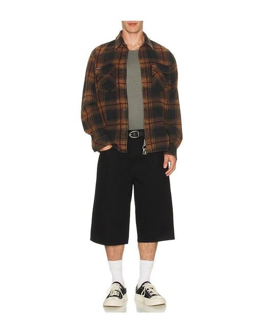 Affliction Black Live Fast Flannel Shirt for men