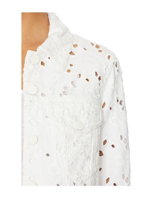 Alice + Olivia White Chloe Boxy Cropped Jacket