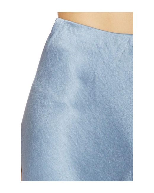 Vince Blue High Waist Fluid Satin Bias Pant