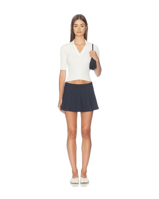GOOD AMERICAN Blue The Pleated Skort