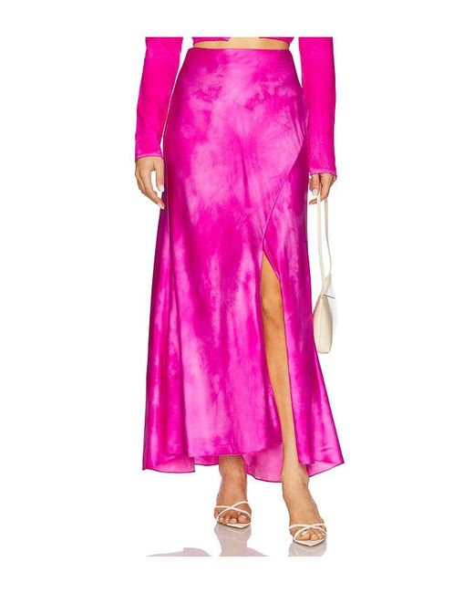 Alejandra Alonso Rojas Pink Flared Midi Skirt