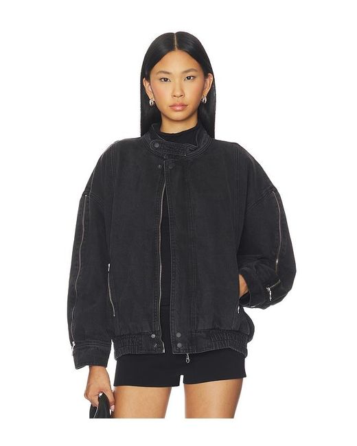 seventy + mochi Black Oversized Juno Zip Jacket