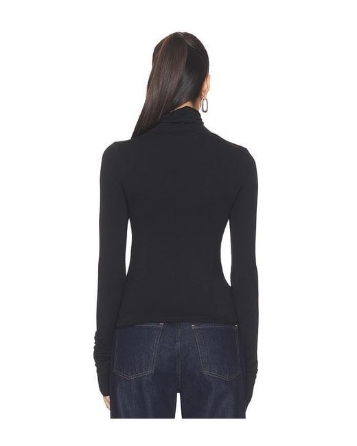 ÉTERNE Blue Fitted Turtleneck Top
