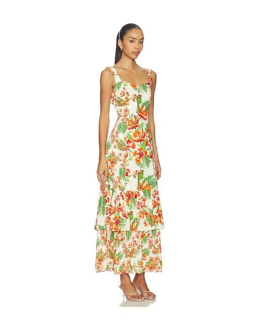 VERANDAH Metallic Garden Tiered Maxi Dress
