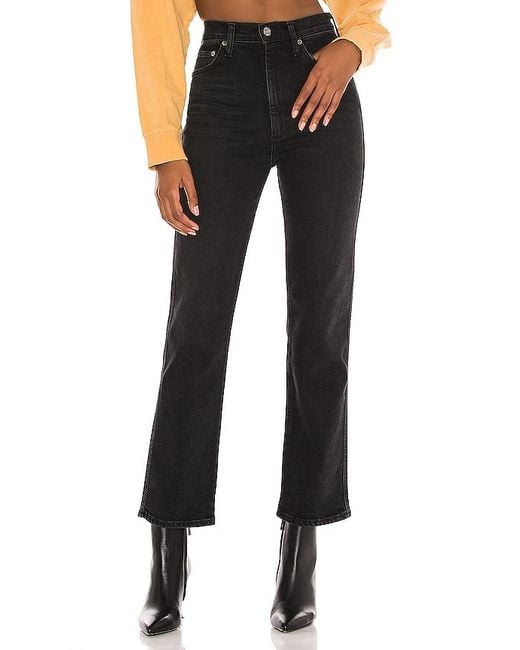 Agolde Black Pinch Waist High Rise Kick Flare Jeans