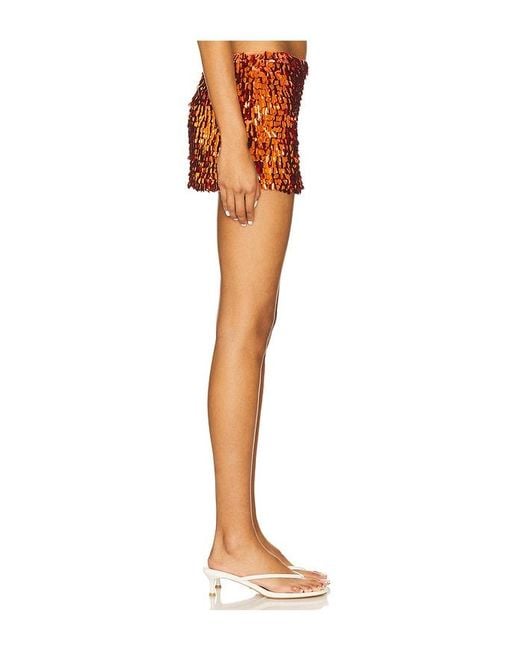 Kim Shui Orange Sequin Mini Skirt