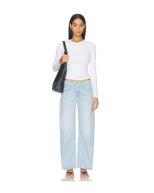Mother Blue The Mid Rise Half-Pipe Hover Jeans