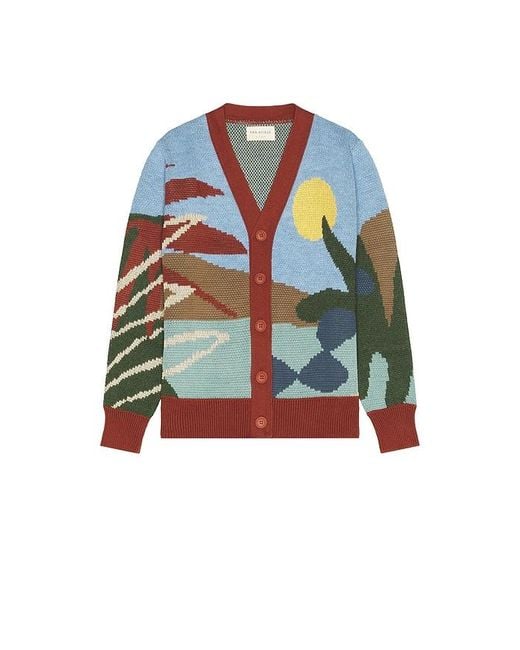 Far Afield Blue Buckley Cardigan Sweater for men