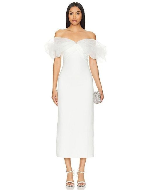 Line & Dot White Starlet Midi Dress
