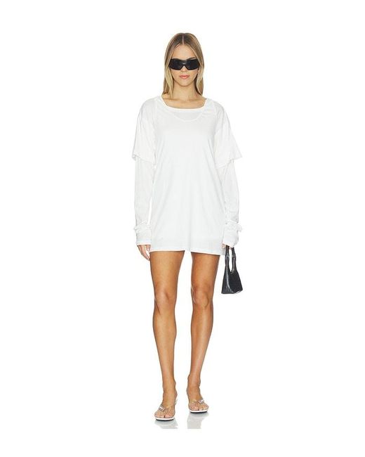 Nii HAI White Long Sleeve T-Shirt Dress