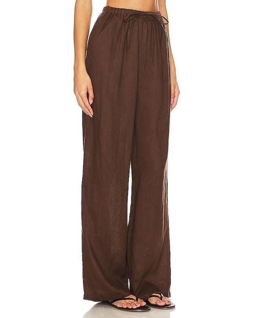 AEXAE Brown Linen Drawstring Trouser