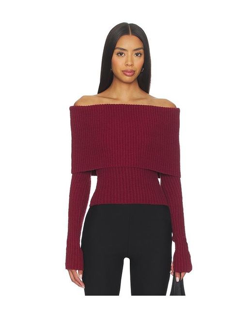 L'academie Red 'Academie Namir Off Shoulder Sweater
