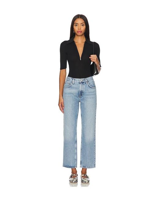 Agolde Blue Valen Mid Rise Vintage Straight Jeans