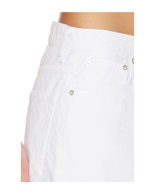 Agolde White Leith Oversized Shorts