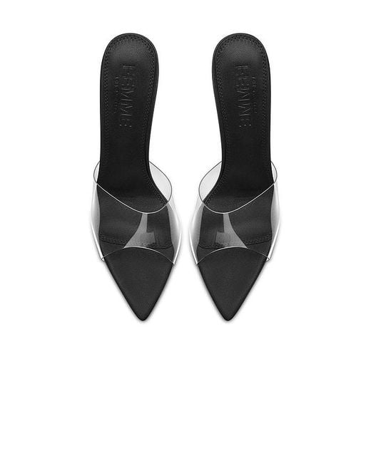 Femme LA Black Gianni Satin Mule