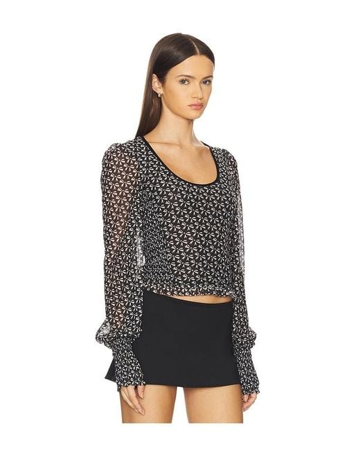 Free People Black Dottie Knit Top