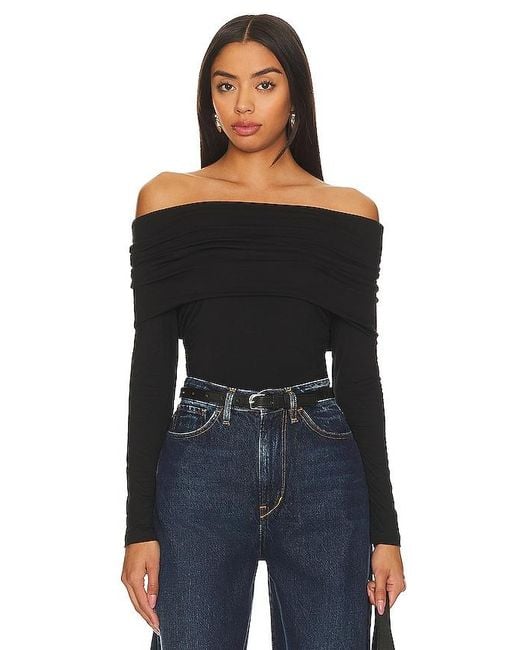 LNA Black Lia Fold Over Top