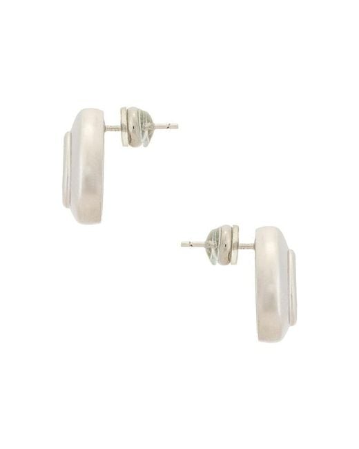 Shashi White Carson Stud Earrings