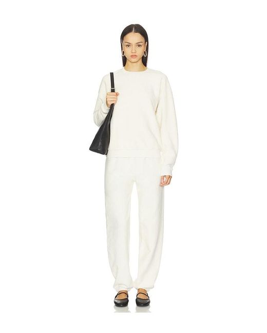 ÉTERNE White Classic Reverse French Terry Crew Sweatshirt