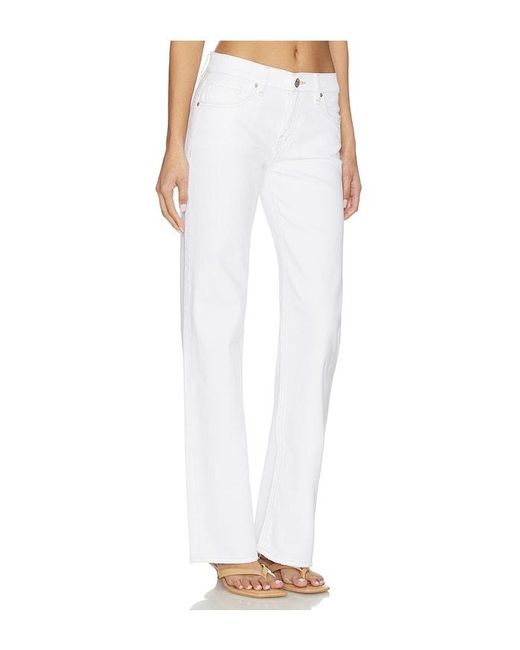 Hudson White Kelli Low Rise Loose Straight Jeans