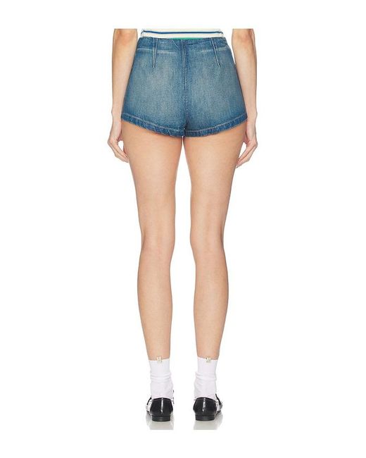 Helsa Blue Denim Micro Short