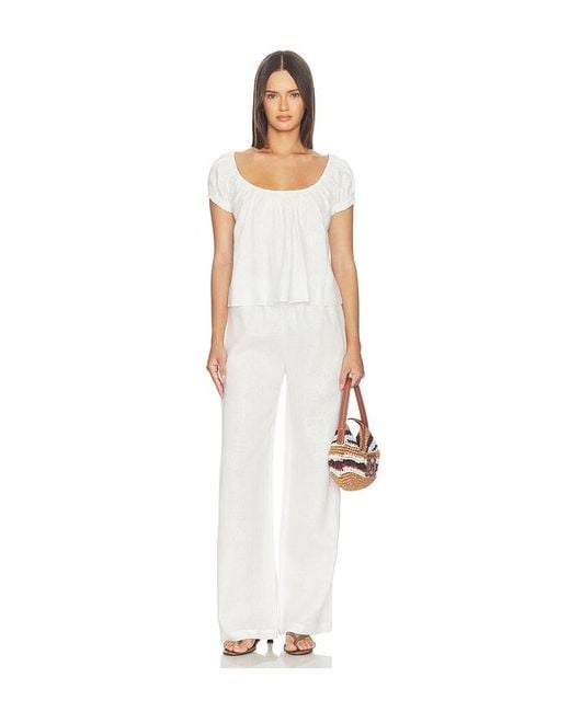 Tularosa White Wilma Linen Pant